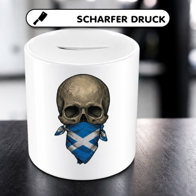 Spardose mit dem Motiv Totenkopf mit Schottland Flagge - Ansicht 5