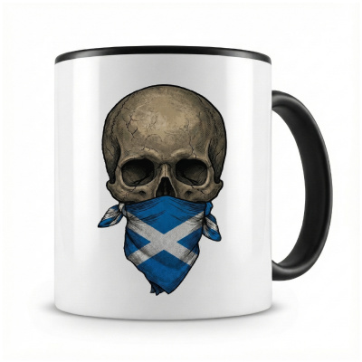 Tasse mit  Totenkopf mit Schottland Flagge 