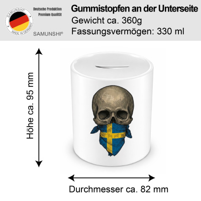 Spardose mit dem Motiv Totenkopf mit Schweden Flagge - Ansicht 2