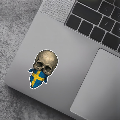 Totenkopf mit Schweden Flagge Maske Aufkleber - Ansicht 5