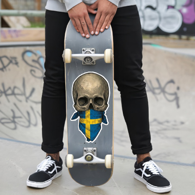 Totenkopf mit Schweden Flagge Maske Aufkleber - Ansicht 6