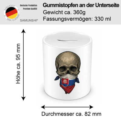 Spardose mit dem Motiv Totenkopf mit Slowakei Flagge - Ansicht 2