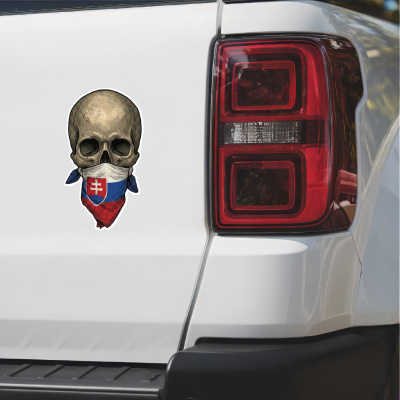 Totenkopf mit Slowakei Flagge Maske Aufkleber - Ansicht 2