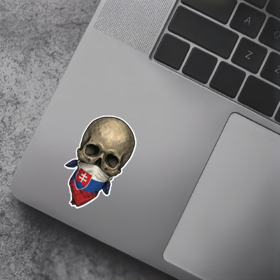 Totenkopf mit Slowakei Flagge Maske Aufkleber - Ansicht 5