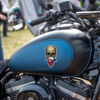 Totenkopf mit Slowakei Flagge Maske Aufkleber - Ansicht 7