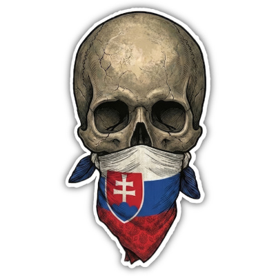 Wandtattoo  Totenkopf mit Slowakei Flagge 