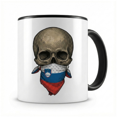 Tasse mit  Totenkopf mit Slowenien Flagge 
