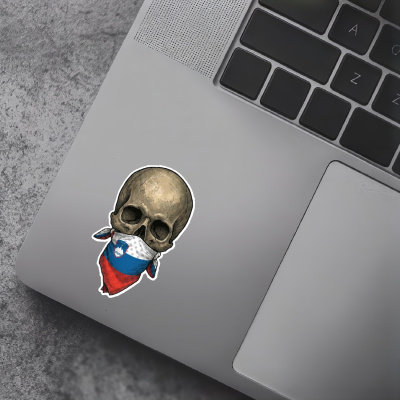 Totenkopf mit Slowenien Flagge Maske Aufkleber - Ansicht 5