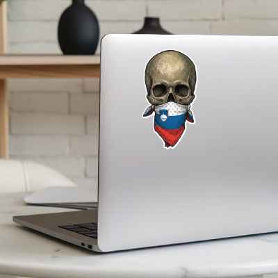 Totenkopf mit Slowenien Flagge Maske Aufkleber - Ansicht 8