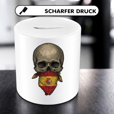Spardose mit dem Motiv Totenkopf mit Spanien Flagge - Ansicht 5