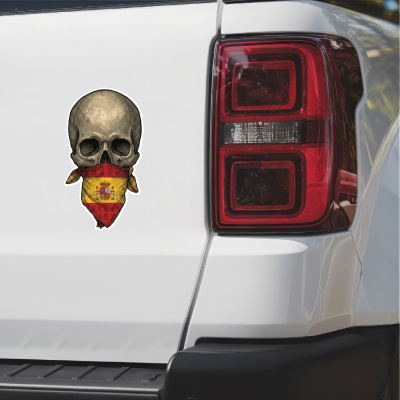 Totenkopf mit Spanien Flagge Maske Aufkleber - Ansicht 2
