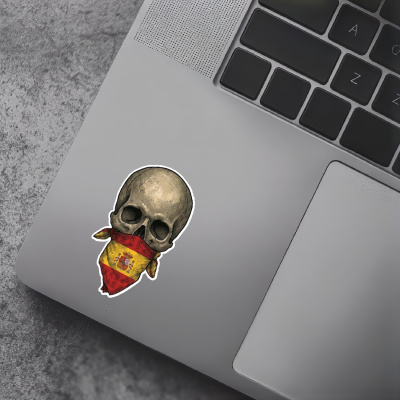 Totenkopf mit Spanien Flagge Maske Aufkleber - Ansicht 5