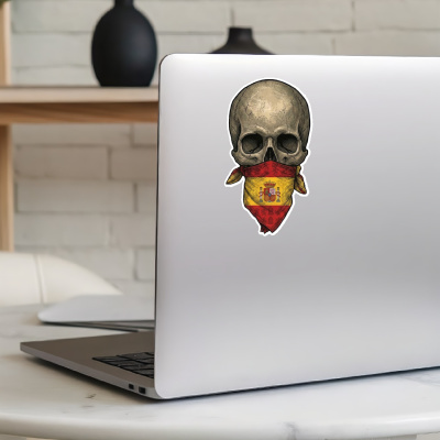 Totenkopf mit Spanien Flagge Maske Aufkleber - Ansicht 8