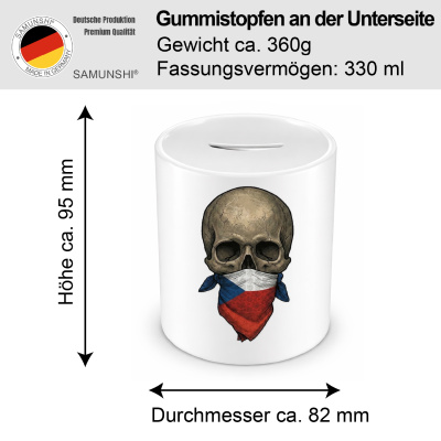 Spardose mit dem Motiv Totenkopf mit Tschechien Flagge - Ansicht 2