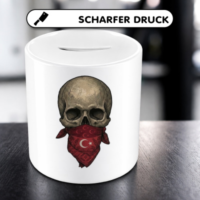 Spardose mit dem Motiv Totenkopf mit T�rkei Flagge - Ansicht 5