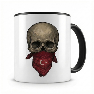 Tasse mit  Totenkopf mit T�rkei Flagge 