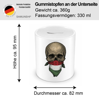 Spardose mit dem Motiv Totenkopf mit Ungarn Flagge - Ansicht 2