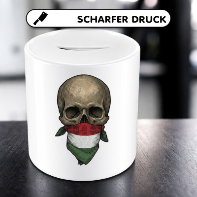 Spardose mit dem Motiv Totenkopf mit Ungarn Flagge - Ansicht 5
