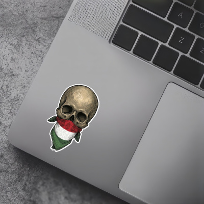 Totenkopf mit Ungarn Flagge Maske Aufkleber - Ansicht 5