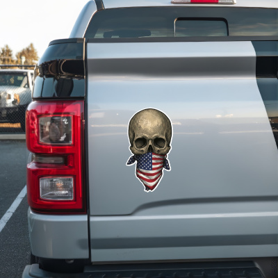 Totenkopf mit Usa Amerika Flagge Maske Aufkleber - Ansicht 2