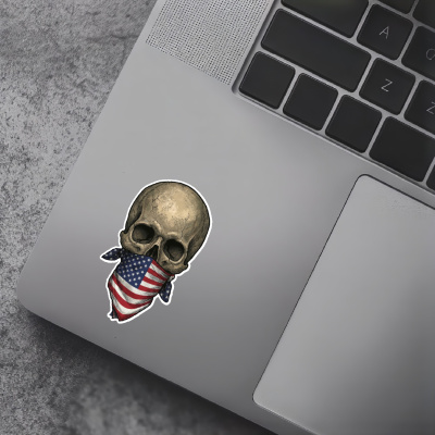 Totenkopf mit Usa Amerika Flagge Maske Aufkleber - Ansicht 5