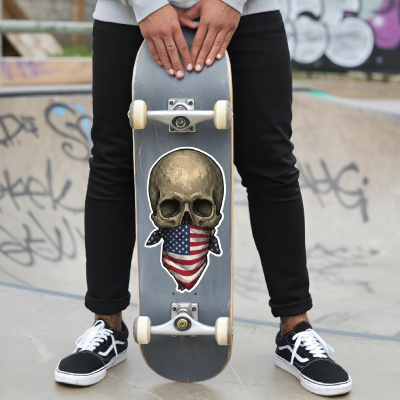 Totenkopf mit Usa Amerika Flagge Maske Aufkleber - Ansicht 6