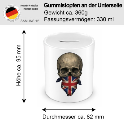 Spardose mit dem Motiv Totenkopf mit Vereinigtes K�nigreich Flagge - Ansicht 2