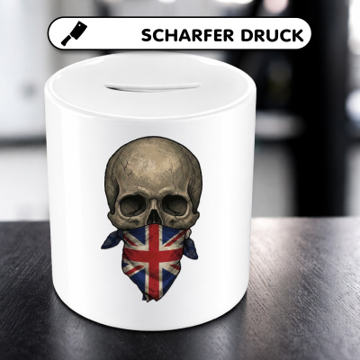 Spardose mit dem Motiv Totenkopf mit Vereinigtes K�nigreich Flagge - Ansicht 5