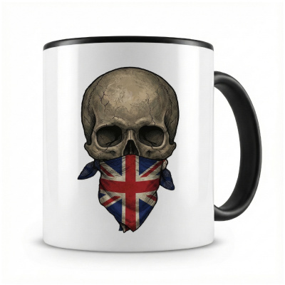 Tasse mit  Totenkopf mit Vereinigtes K�nigreich Flagge 