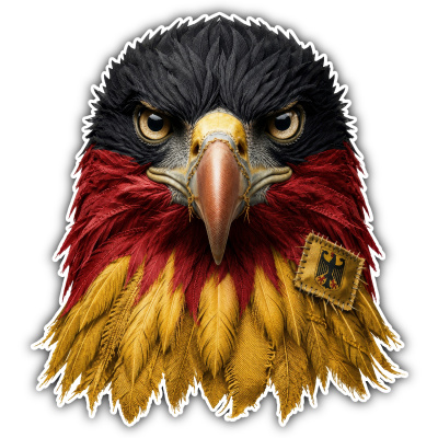 Aufkleber Adler Kopf Deutschland Flagge