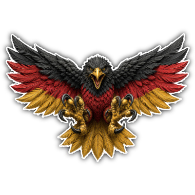 Aufkleber Adler Fliegend Deutschland Flagge
