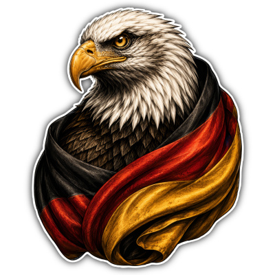 Aufkleber Adler Umhang Deutschland Flagge