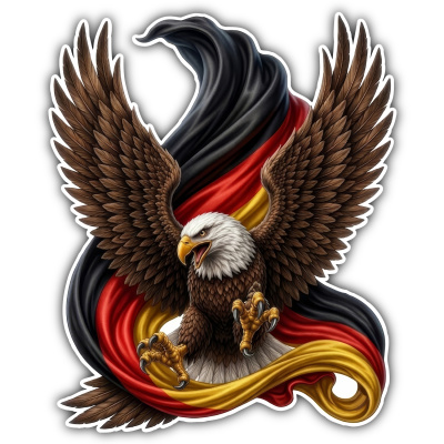 Aufkleber Adler Sturzflug Deutschland Flagge