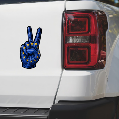 Aufkleber Europa Flagge Peace Zeichen Friedens Symbol - Ansicht 2