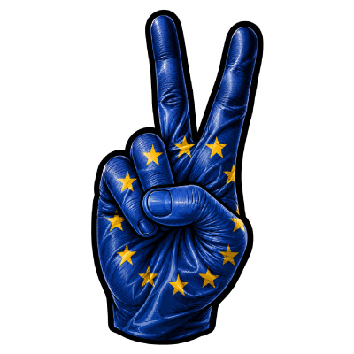 Aufkleber Europa Flagge Peace Zeichen Friedens Symbol