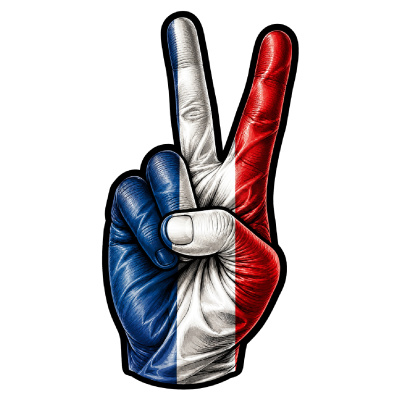 Aufkleber Frankreich Flagge Peace Zeichen Friedens Symbol