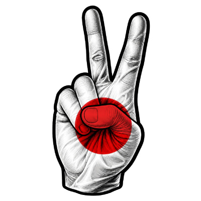 Aufkleber Japan Flagge Peace Zeichen Friedens Symbol