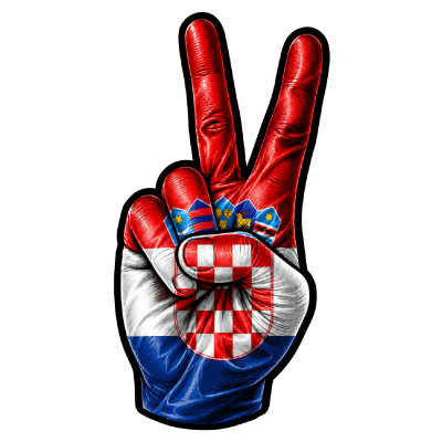 Aufkleber Kroatien Flagge Peace Zeichen Friedens Symbol
