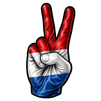 Aufkleber Niederlande Flagge Peace Zeichen Friedens Symbol
