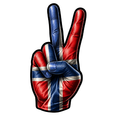 Aufkleber Norwegen Flagge Peace Zeichen Friedens Symbol