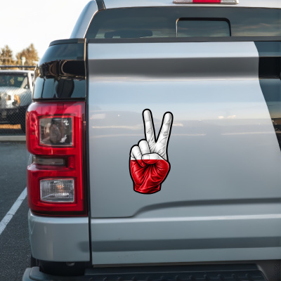 Aufkleber Polen Flagge Peace Zeichen Friedens Symbol - Ansicht 2