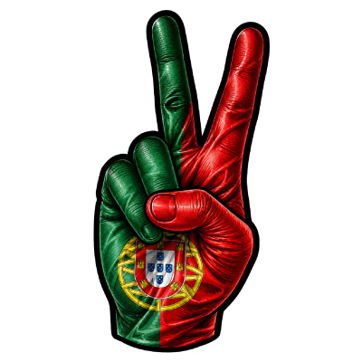 Aufkleber Portugal Flagge Peace Zeichen Friedens Symbol