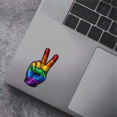 Aufkleber Regenbogen Flagge Peace Zeichen Friedens Symbol - Ansicht 5