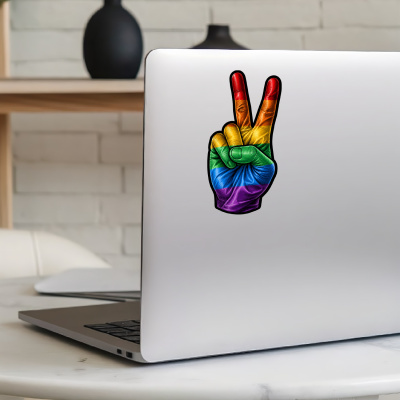 Aufkleber Regenbogen Flagge Peace Zeichen Friedens Symbol - Ansicht 8