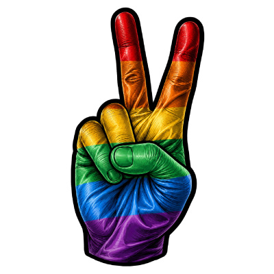 Aufkleber Regenbogen Flagge Peace Zeichen Friedens Symbol