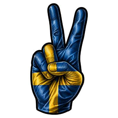 Aufkleber Schweden Flagge Peace Zeichen Friedens Symbol