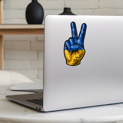 Aufkleber Ukraine Flagge Peace Zeichen Friedens Symbol - Ansicht 8