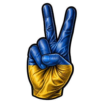 Aufkleber Ukraine Flagge Peace Zeichen Friedens Symbol