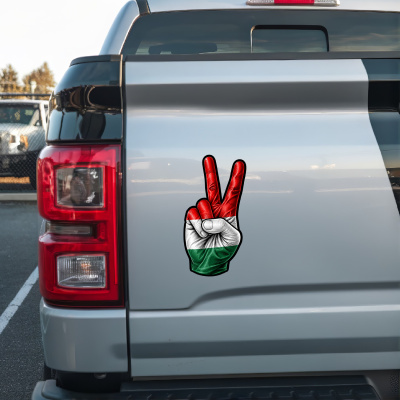 Aufkleber Ungarn Flagge Peace Zeichen Friedens Symbol - Ansicht 2
