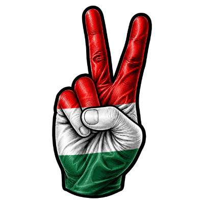 Aufkleber Ungarn Flagge Peace Zeichen Friedens Symbol